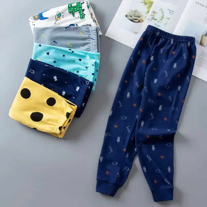 Children's Pink Bear Print Cotton Pajama Pants - Image 25