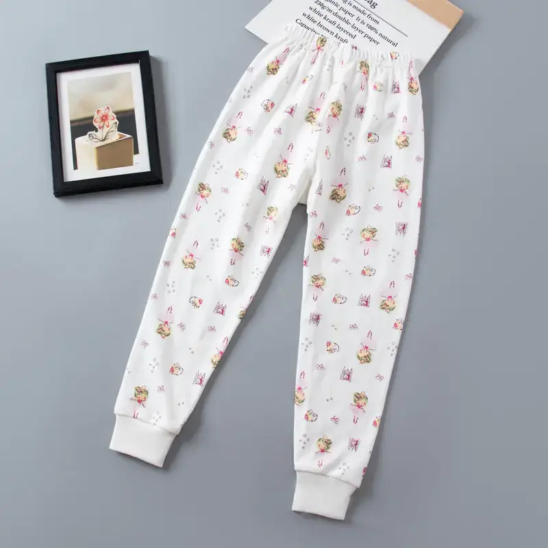 Children's Pink Bear Print Cotton Pajama Pants - Image 17