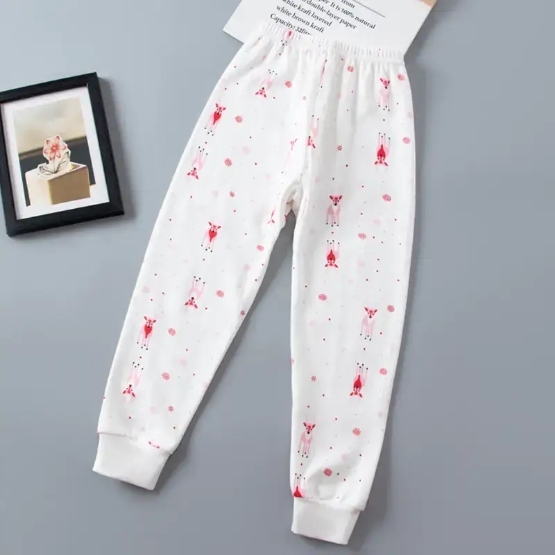 Children's Pink Bear Print Cotton Pajama Pants - Image 18
