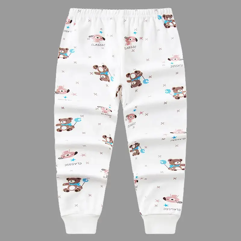 Children's Pink Bear Print Cotton Pajama Pants - Image 2