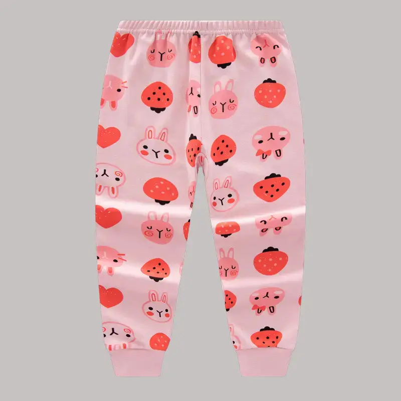 Children's Pink Bear Print Cotton Pajama Pants - Image 3