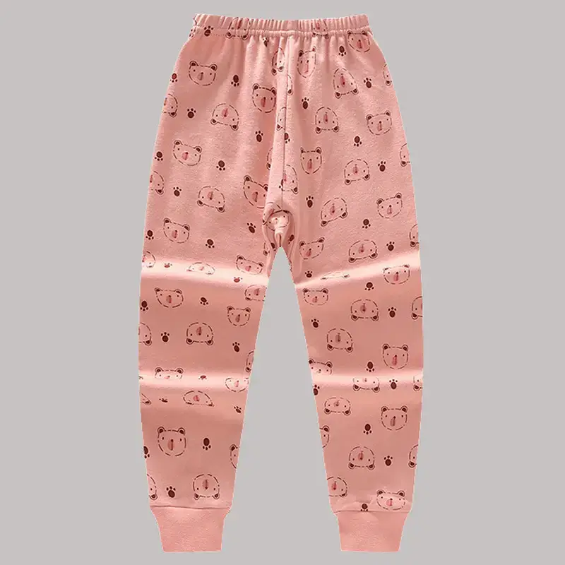 Children's Pink Bear Print Cotton Pajama Pants - Image 5