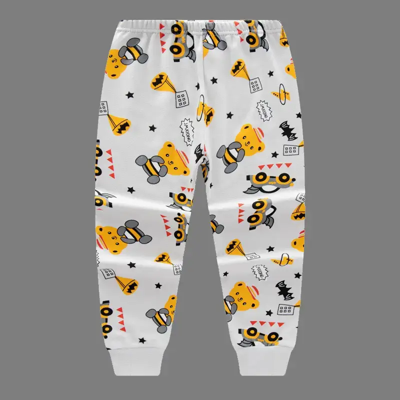 Children's Pink Bear Print Cotton Pajama Pants - Image 8