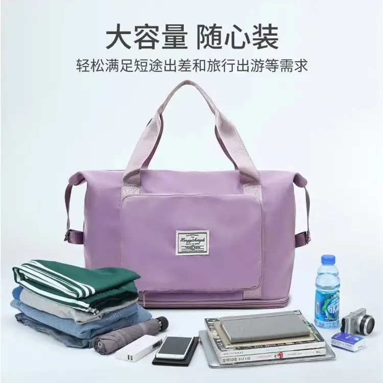 Foldable Travel Bag Green Large Capacity Fitness Satchel - Image 2
