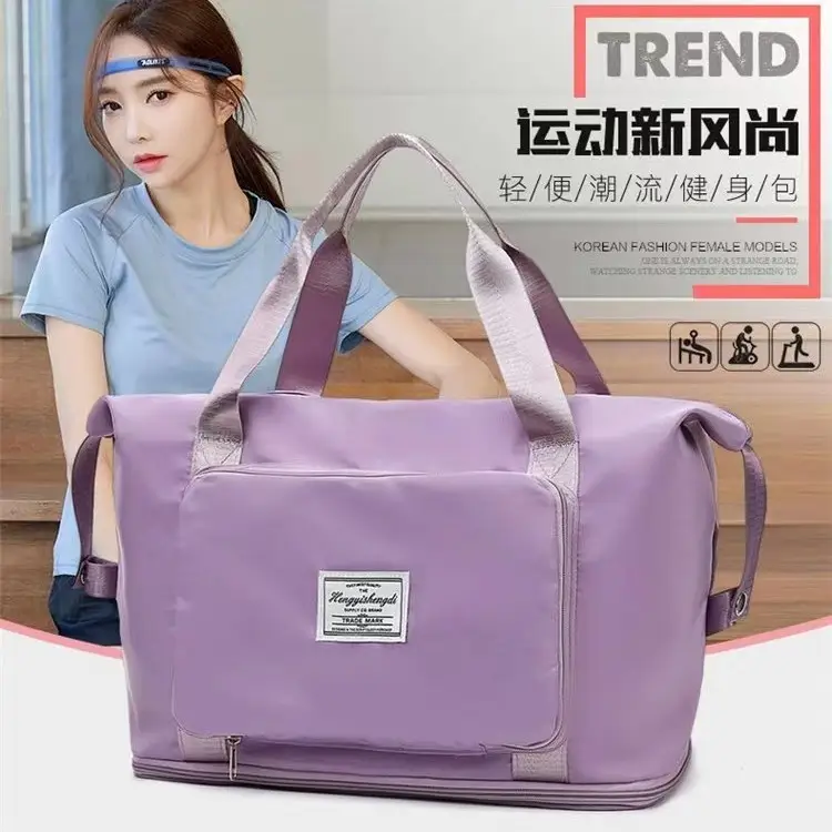 Foldable Travel Bag Green Large Capacity Fitness Satchel - Image 3