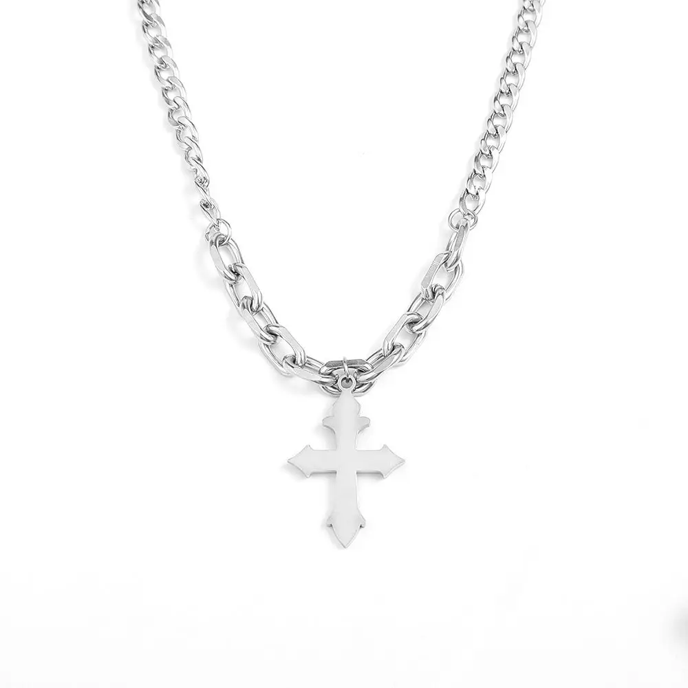 Titanium Steel Cross Pendant Necklace for Men Women - Image 5