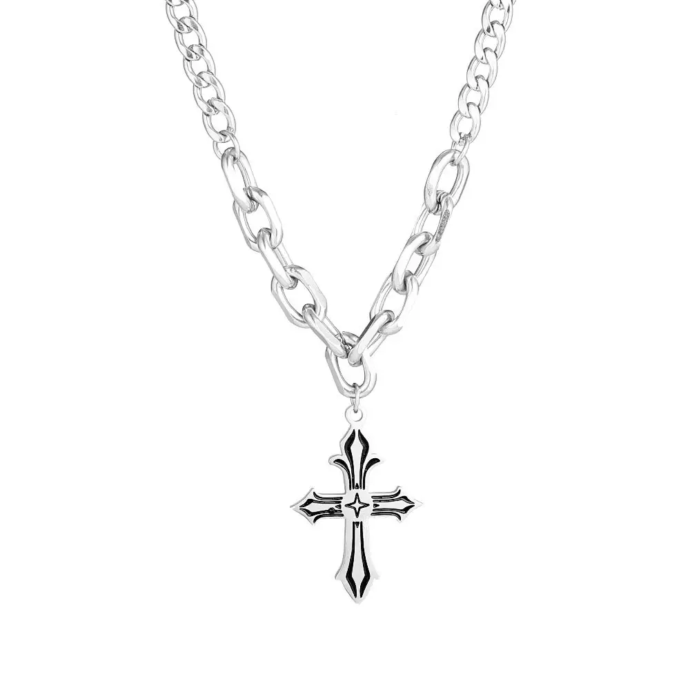 Titanium Steel Cross Pendant Necklace for Men Women - Image 6
