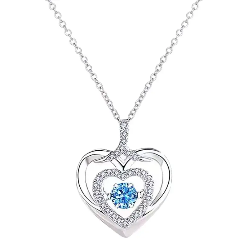 Sweetheart Heart Pendant Necklace for Women Tanabata Valentine Gift