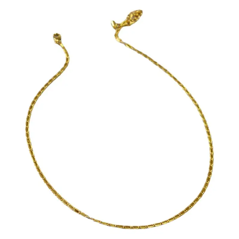 French Artistic Retro Lace Brass Gold Plated Necklace