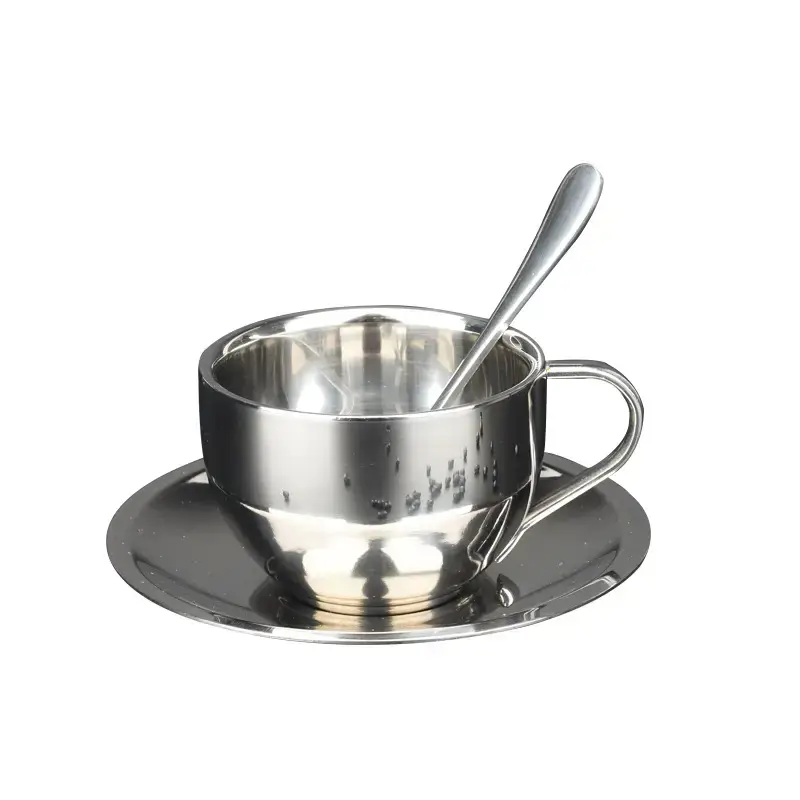 Double Layer Stainless Steel Coffee Cups Set 250ml - Image 5