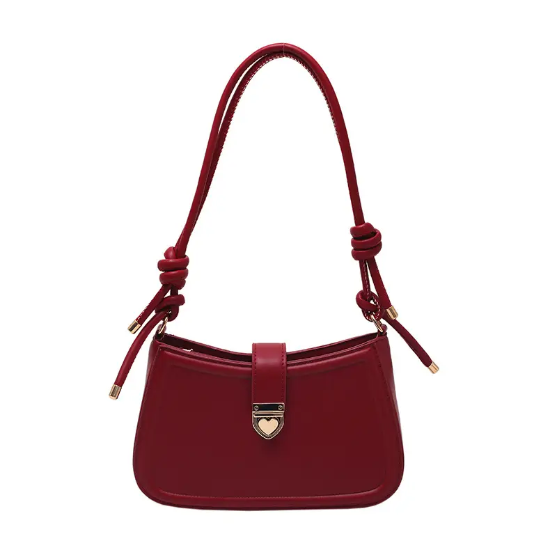 White Leather Shoulder Bag with Gold Hardware - Image 8