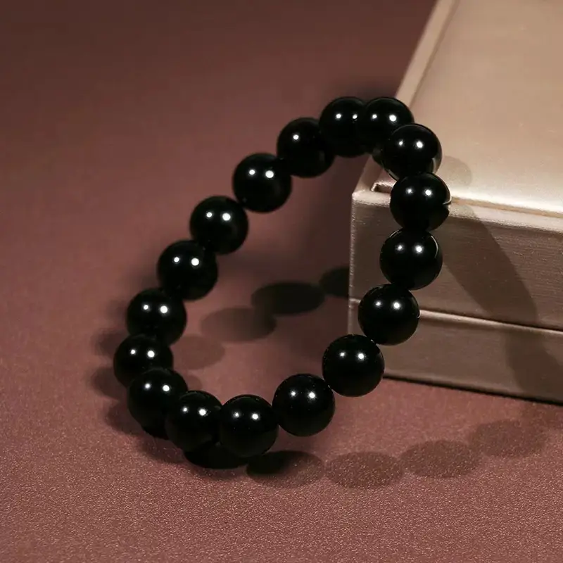 Natural Obsidian Bracelet 6-18mm Unisex Gift - Image 11
