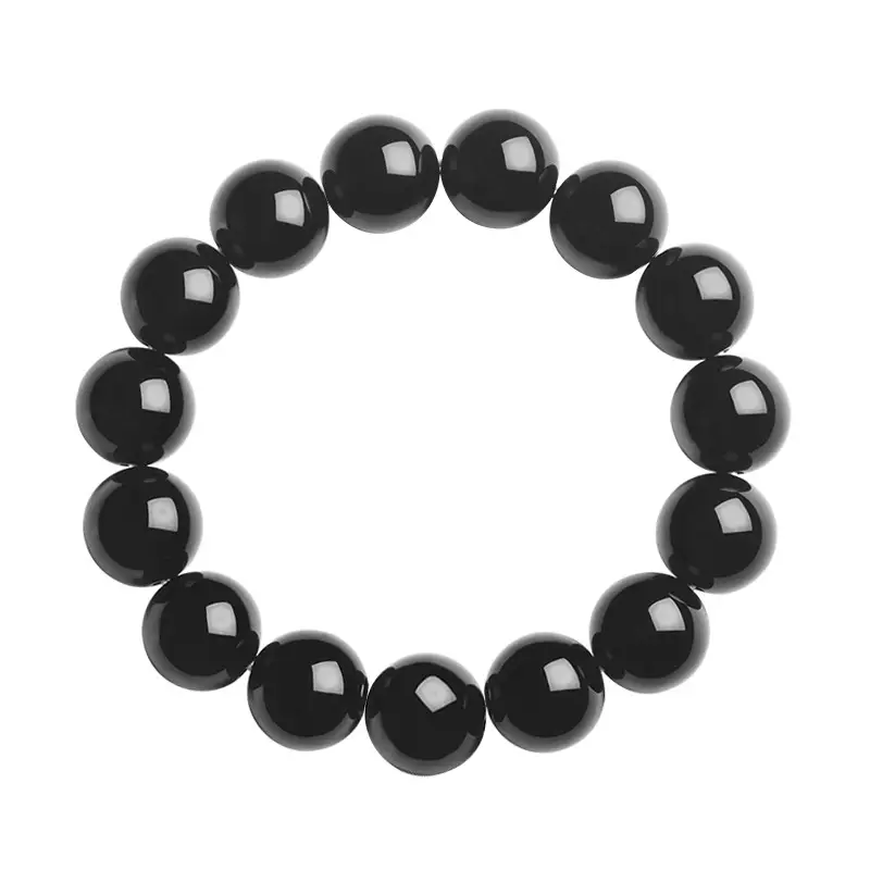 Natural Obsidian Bracelet 6-18mm Unisex Gift - Image 12