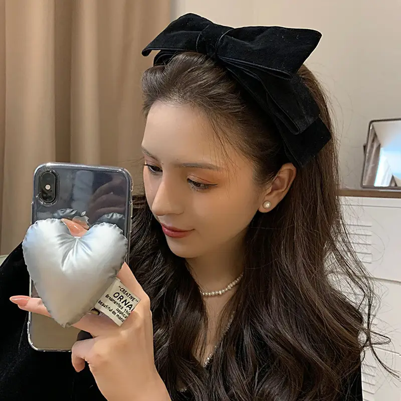 Korean Velvet Big Bow Hairpin for Women