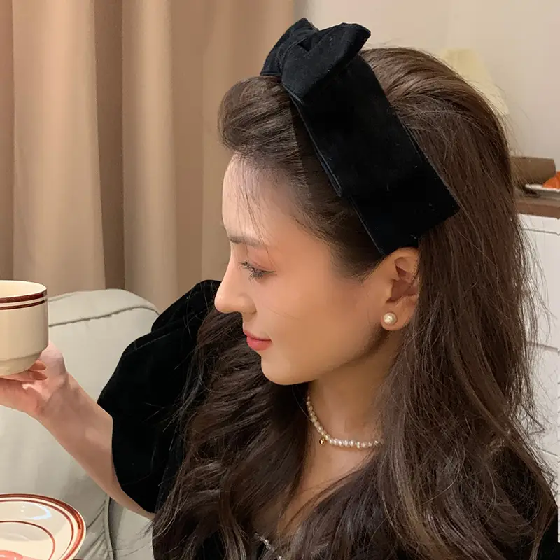Korean Velvet Big Bow Hairpin for Women