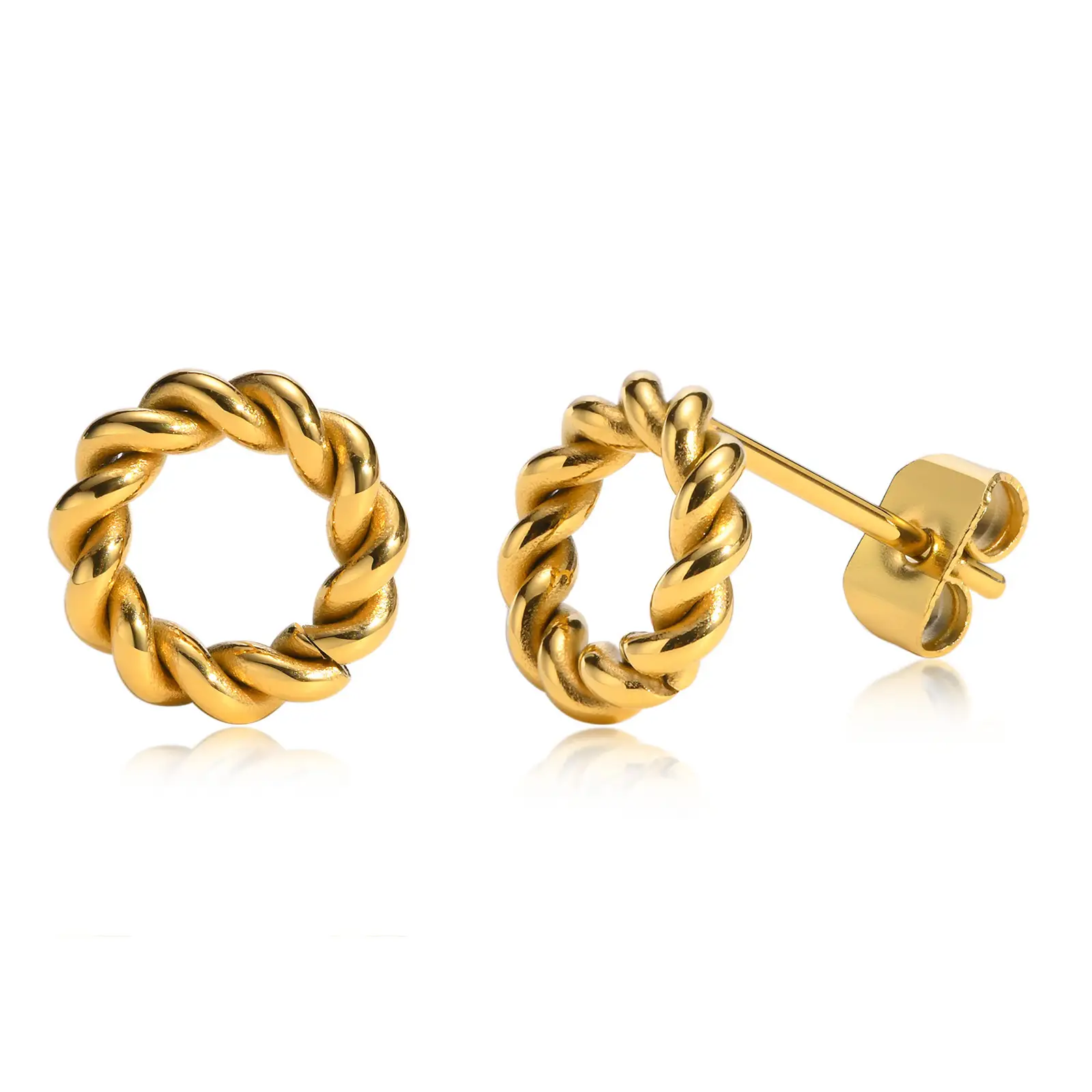 Golden Twist Geometric Earrings for Women