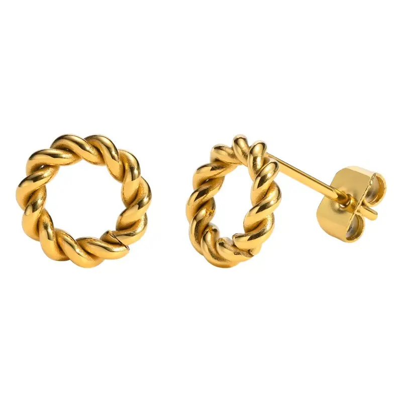 Golden Twist Geometric Earrings for Women