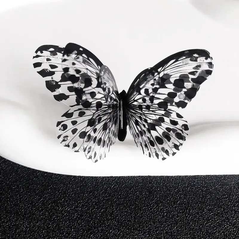 White Butterfly Ring with Red Stones Adjustable Multi Layer - Image 4