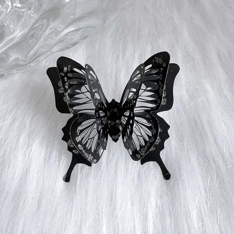 White Butterfly Ring with Red Stones Adjustable Multi Layer - Image 9