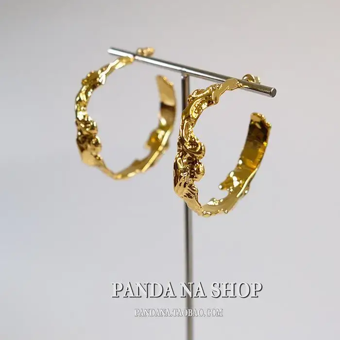 Golden Pleated Earrings for Women Vintage Style — feature 24