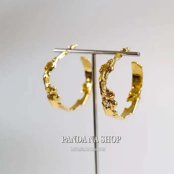 Golden Pleated Earrings for Women Vintage Style — feature 26