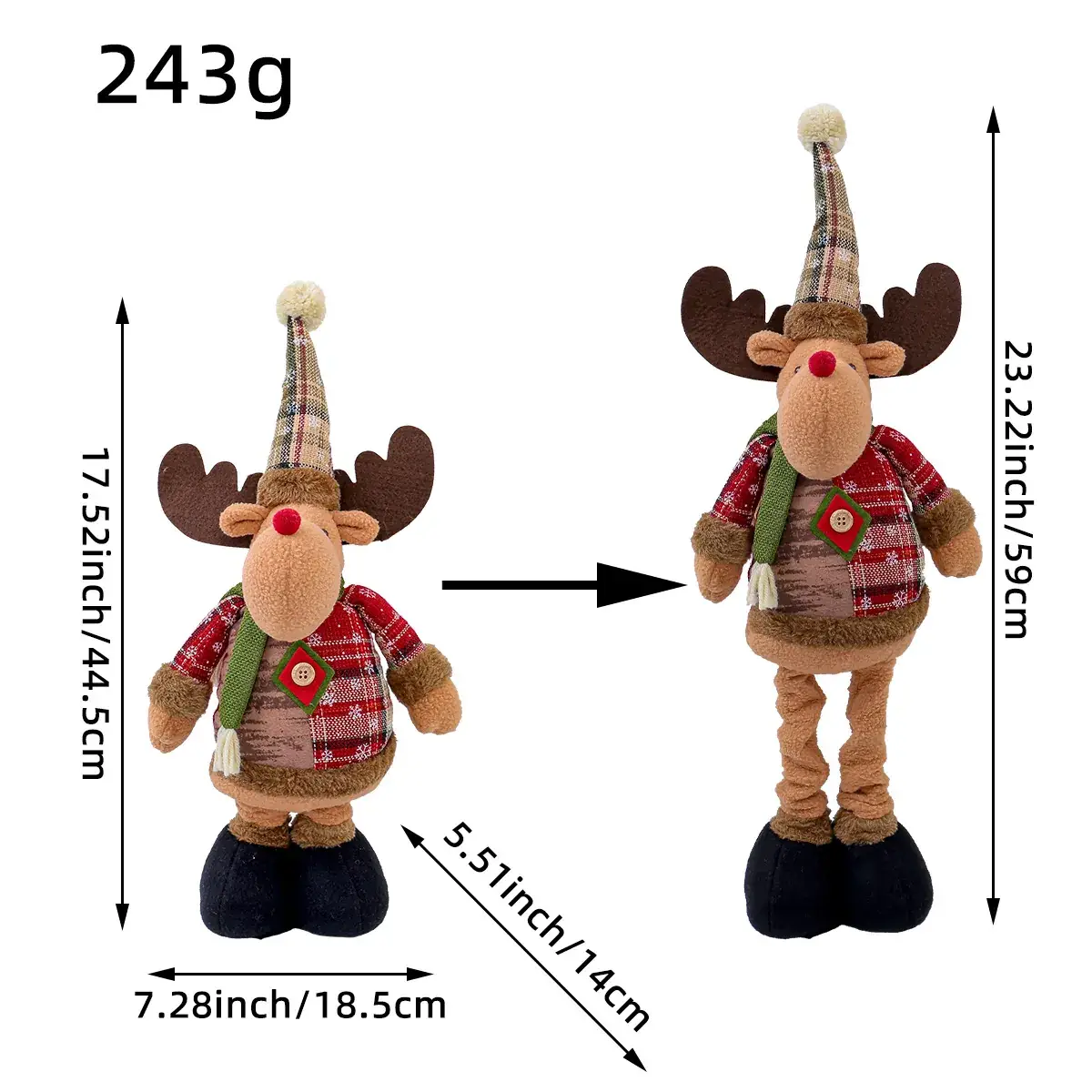 Cangyan Cross-border Christmas Snowman Doll 239g - Image 3