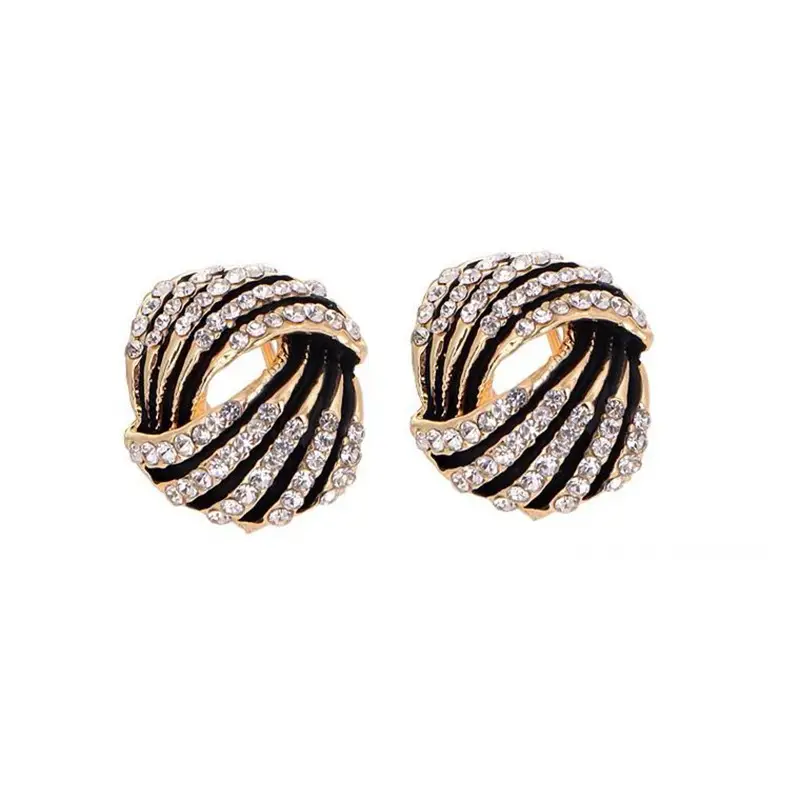 Korean Style Exaggerated Geometric Black Earrings - Image 6