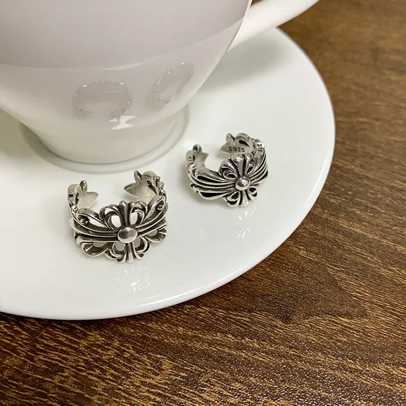 Lanzhi 925 Sterling Silver Ring, Personalized Punk Exaggerated Design Jewelry, Hip-Hop Open Ring, Non-Fading Niche — feature 11
