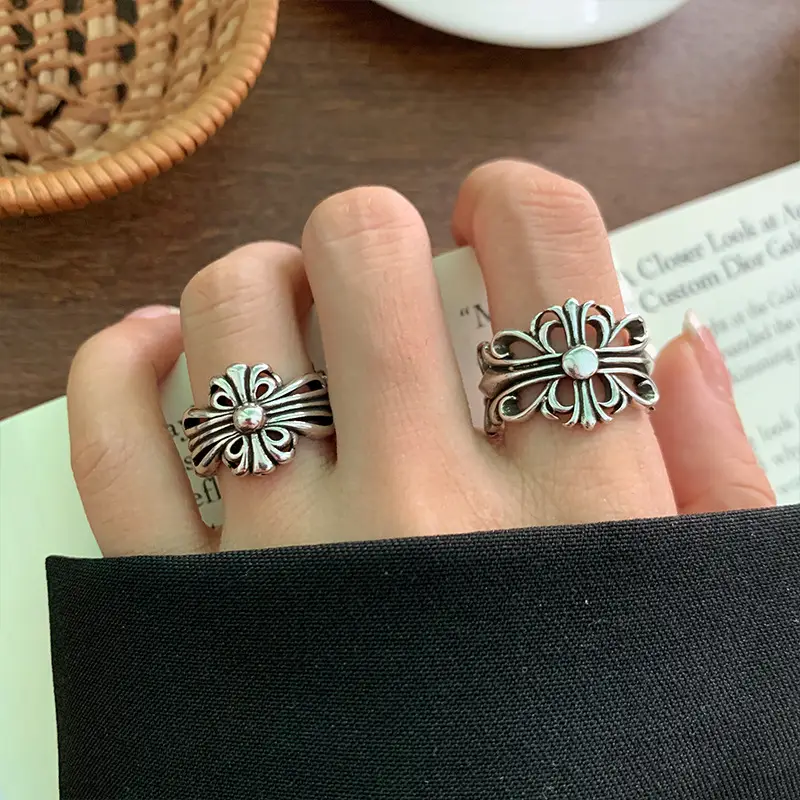 Lanzhi 925 Sterling Silver Ring, Personalized Punk Exaggerated Design Jewelry, Hip-Hop Open Ring, Non-Fading Niche — feature 14