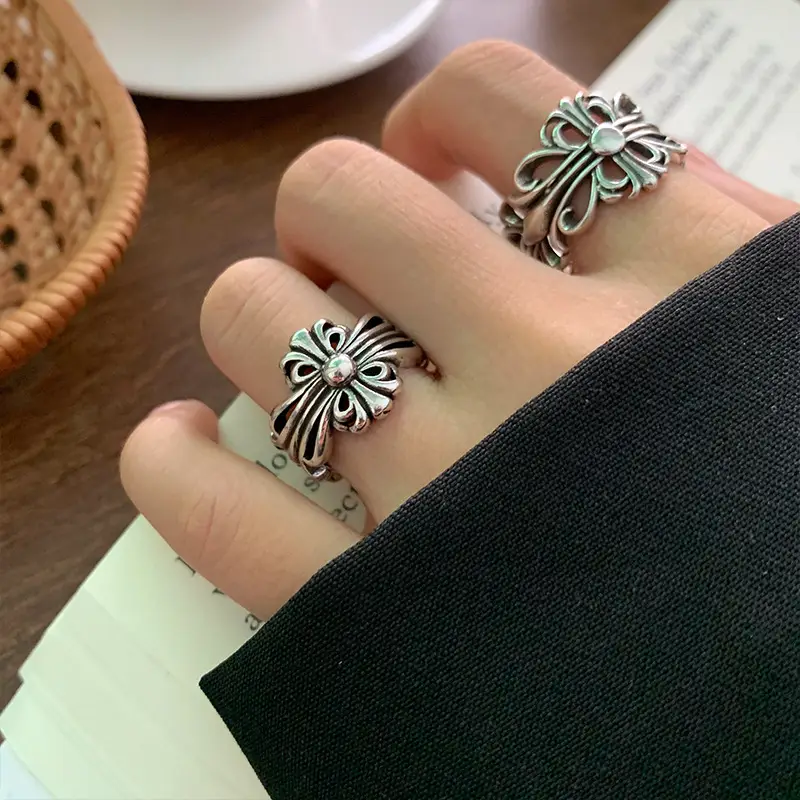 Lanzhi 925 Sterling Silver Ring, Personalized Punk Exaggerated Design Jewelry, Hip-Hop Open Ring, Non-Fading Niche — feature 16