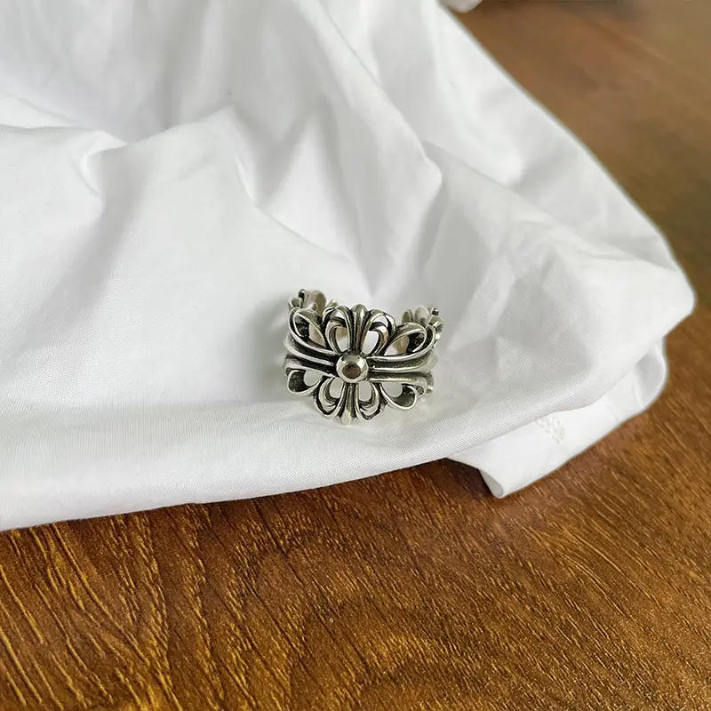 Lanzhi 925 Sterling Silver Ring, Personalized Punk Exaggerated Design Jewelry, Hip-Hop Open Ring, Non-Fading Niche — feature 19