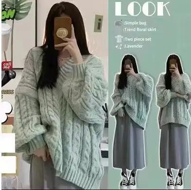 Women's V-Neck Cable Knit Pullover Sweater White - Image 8