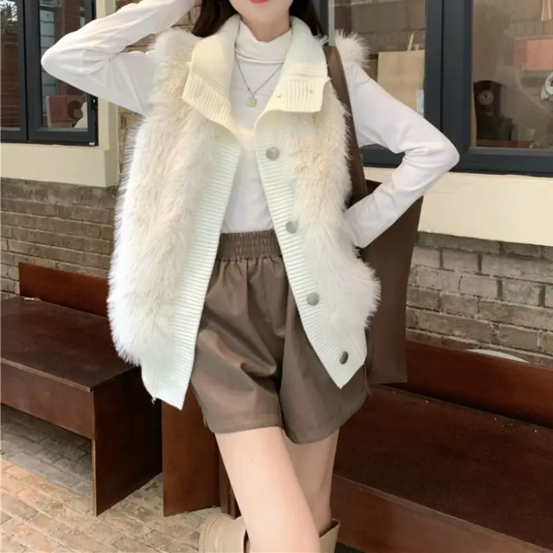 Women's V-Neck Cable Knit Pullover Sweater White — feature 23