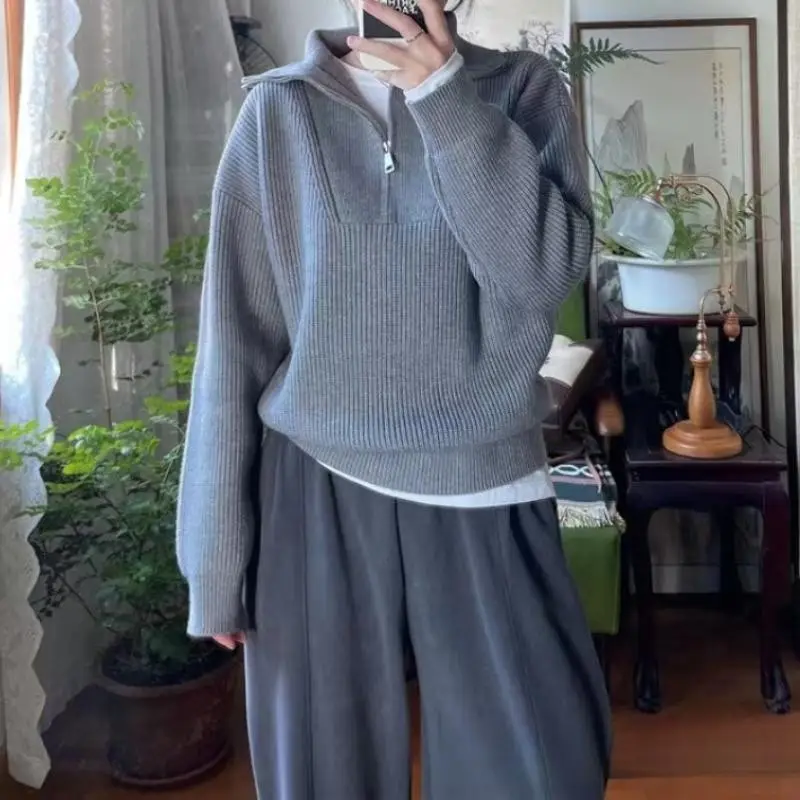Women's V-Neck Cable Knit Pullover Sweater White — feature 28