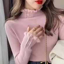 Women's V-Neck Cable Knit Pullover Sweater White — feature 3
