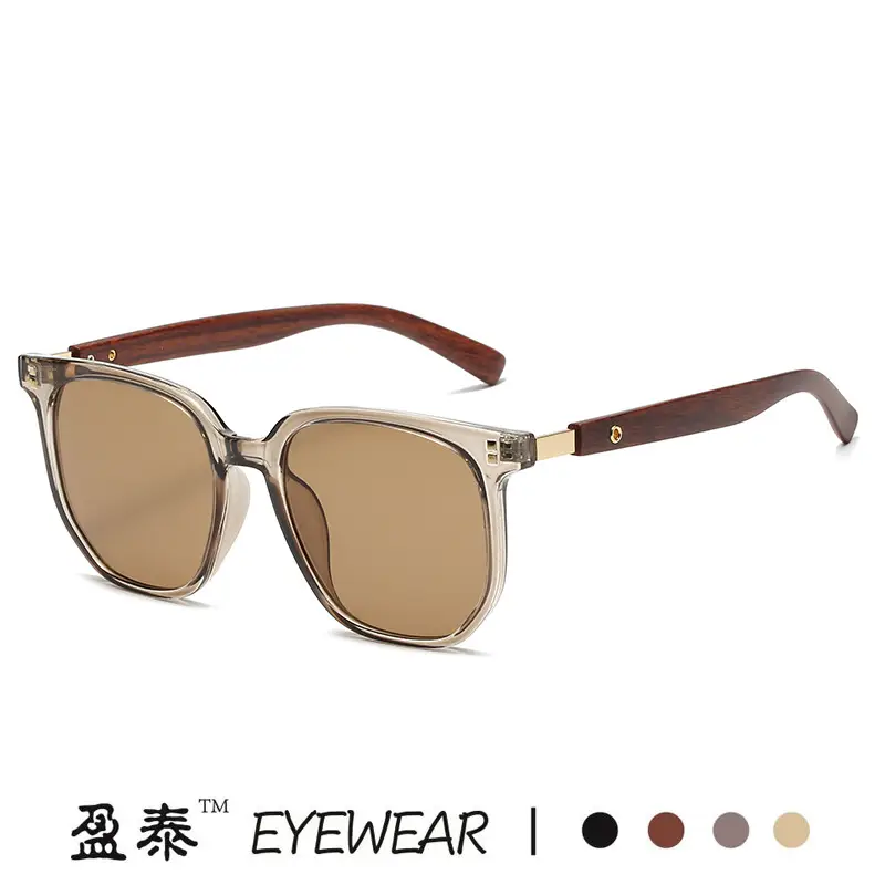 Korean Style Women Sunglasses Vintage Wood Grey Frame - Image 9