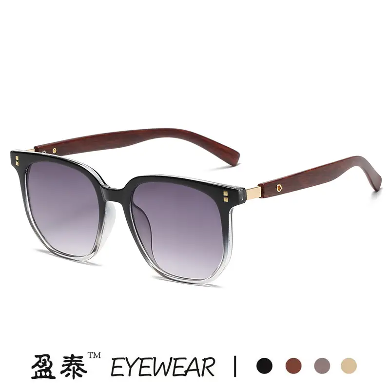 Korean Style Women Sunglasses Vintage Wood Grey Frame - Image 10