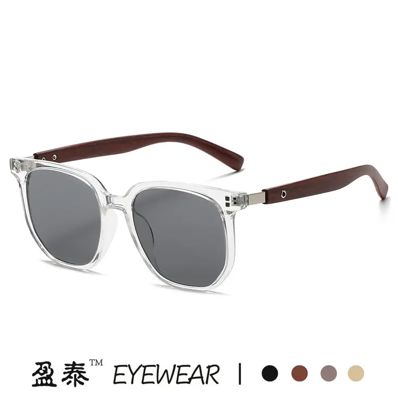 Korean Style Women Sunglasses Vintage Wood Grey Frame - Image 11