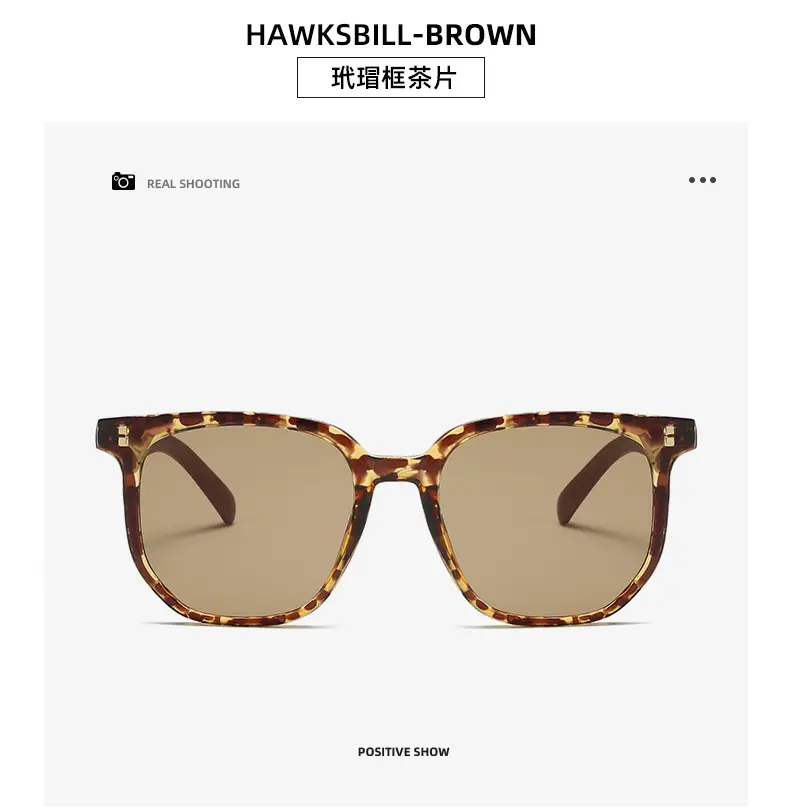 Korean Style Women Sunglasses Vintage Wood Grey Frame — feature 16