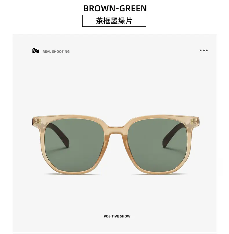 Korean Style Women Sunglasses Vintage Wood Grey Frame — feature 20