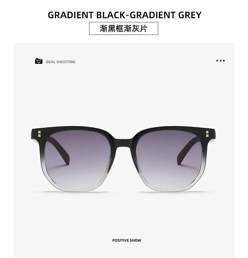 Korean Style Women Sunglasses Vintage Wood Grey Frame — feature 22