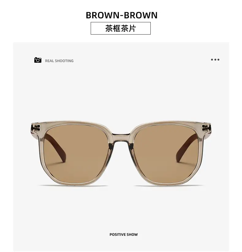 Korean Style Women Sunglasses Vintage Wood Grey Frame — feature 24