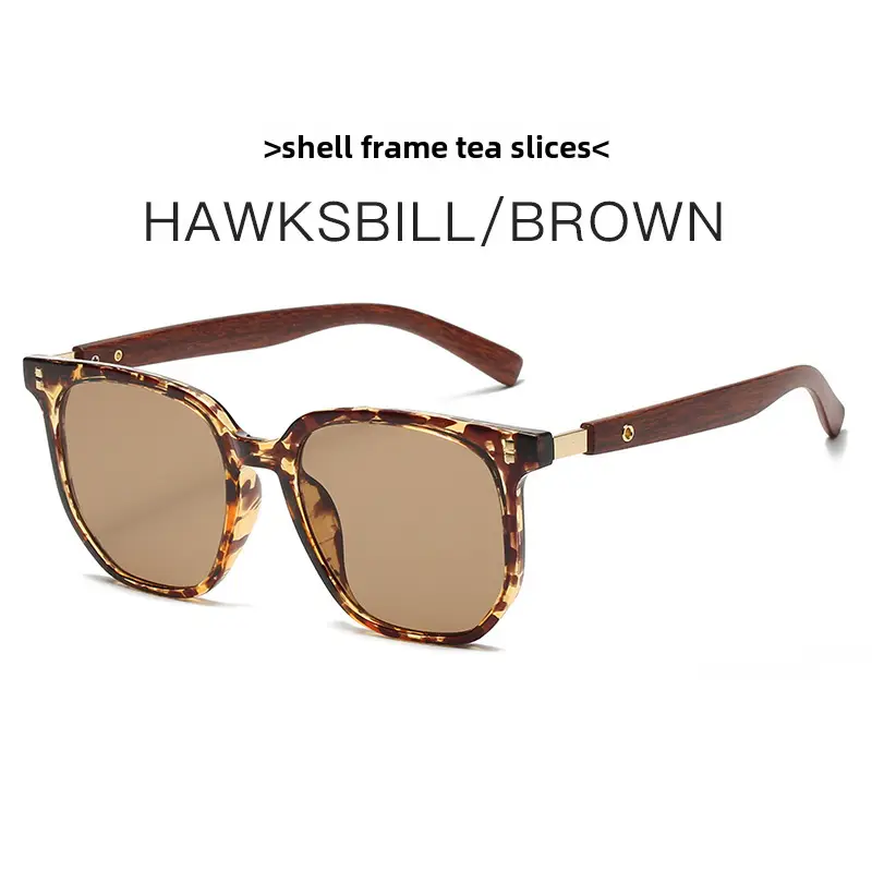 Korean Style Women Sunglasses Vintage Wood Grey Frame - Image 2