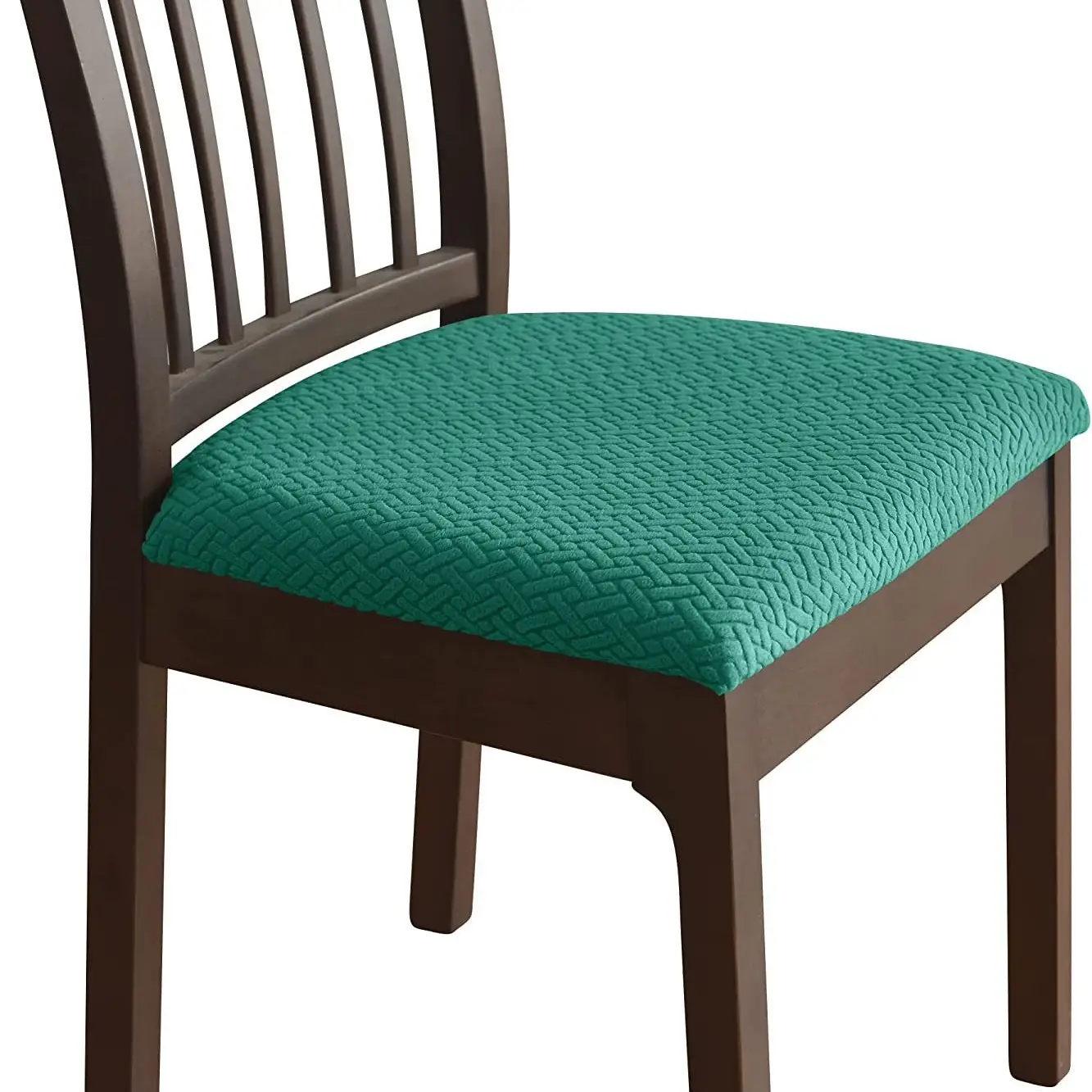 Long Plaid Jacquard Chair Cover Maroon 4S - Image 6