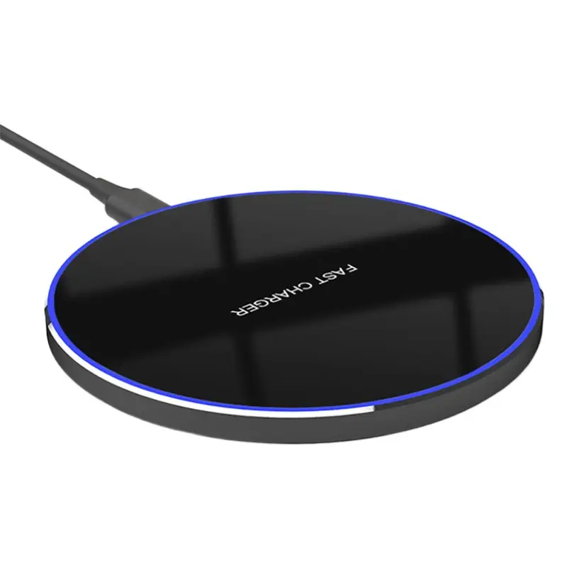 15W Wireless Charger Ultra-Thin Mirror-Like Round Metal