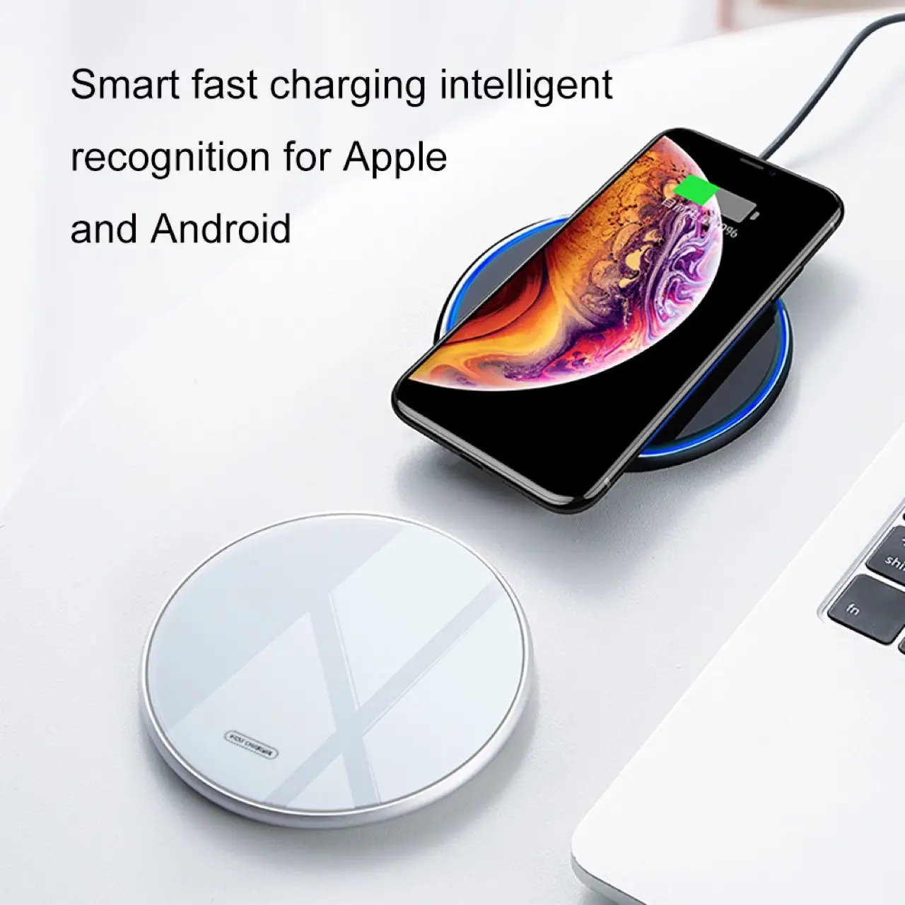 15W Wireless Charger Ultra-Thin Mirror-Like Round Metal — feature 5
