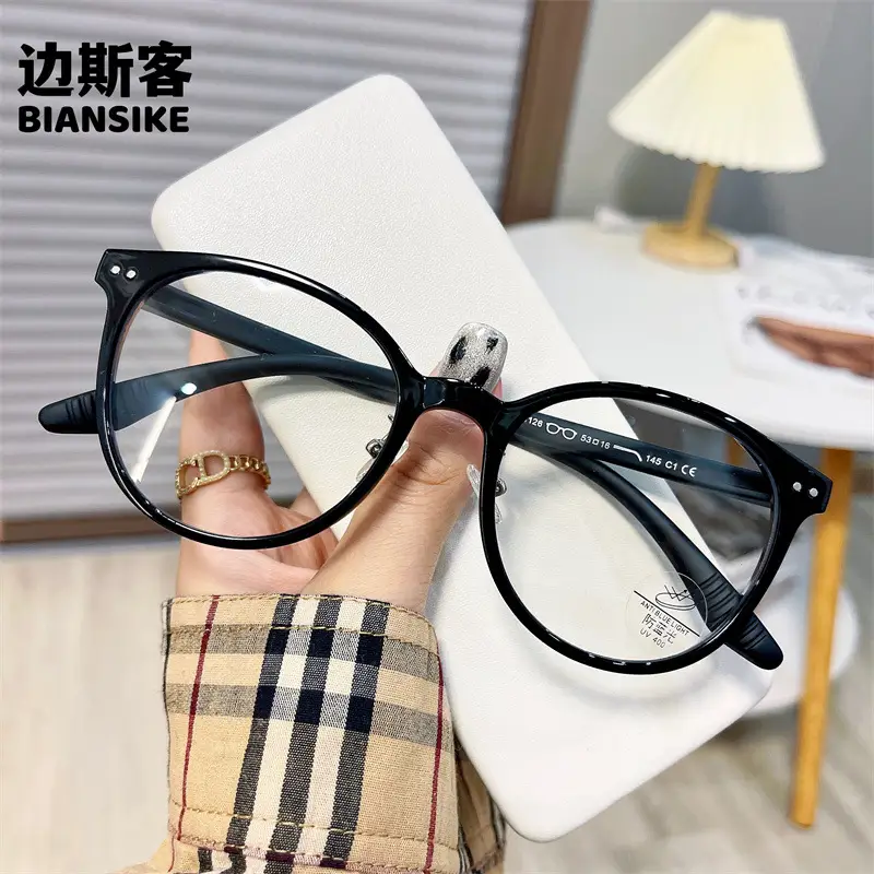 Men Women K-Style Mirror Round Glasses Olive Green - Image 8