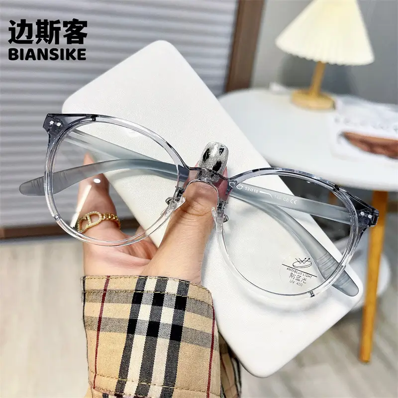 Men Women K-Style Mirror Round Glasses Olive Green - Image 10