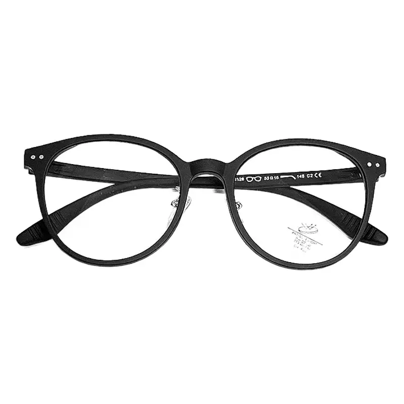 Men Women K-Style Mirror Round Glasses Olive Green