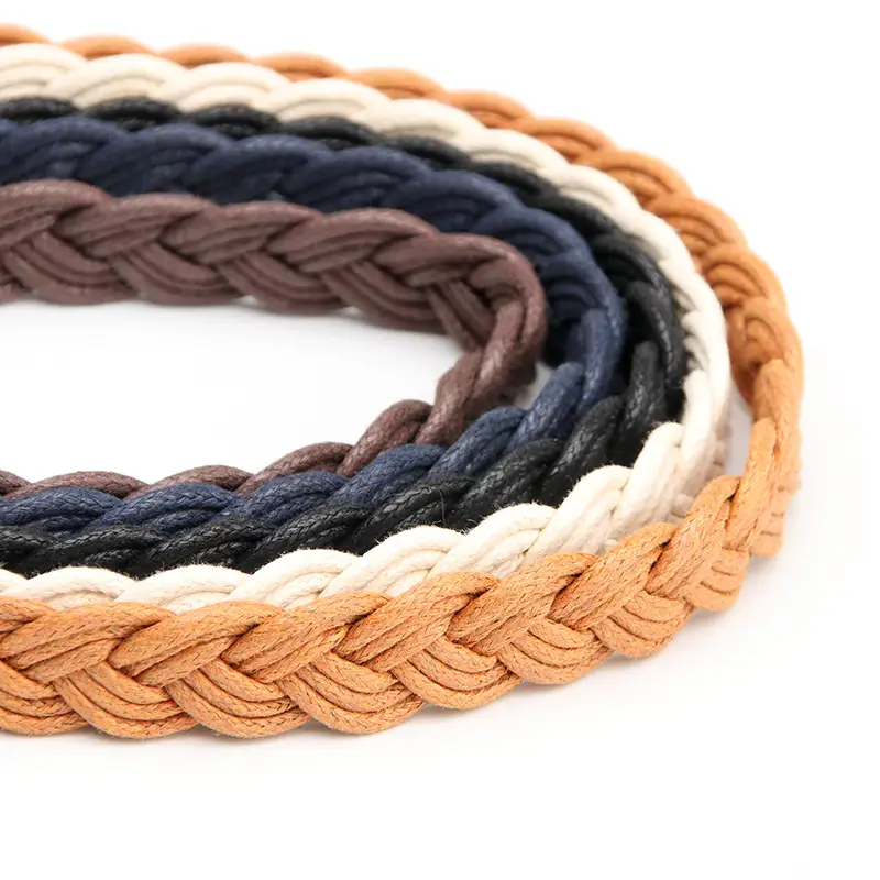 Black Vintage Twist Woven Belt for Women